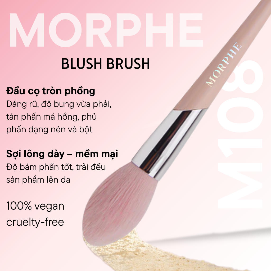 Cọ Trang Điểm Má Hồng Và Phủ Phấn Morphe Blush Brush M108